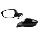 Left Driver Side Door Mirror Compatible with Kia Forte 2017 2018 Heated Manual Folding Power Adjustment Glass Replace# 87610B0000 KI1320213 5Pins-Black Paint